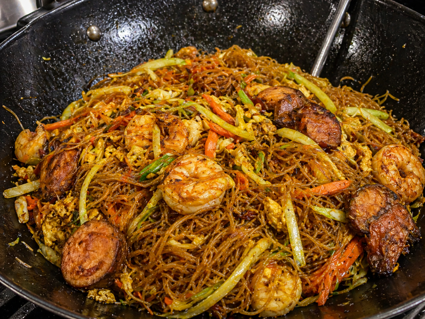 Cajun Shrimp & Andouille Singapore Noodles