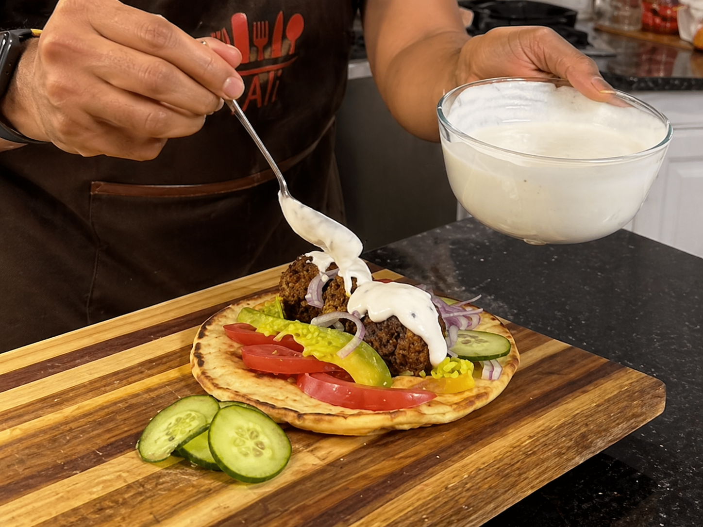 Crispy Falafel with NYC White Sauce & Yellow Rice