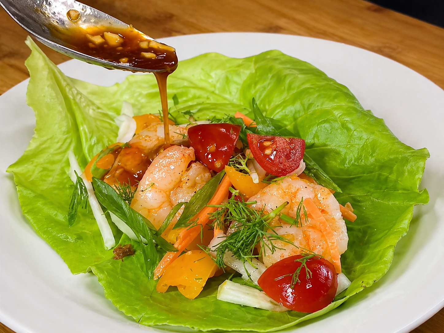 Shrimp Lettuce Cups with Ginger Soy Glaze