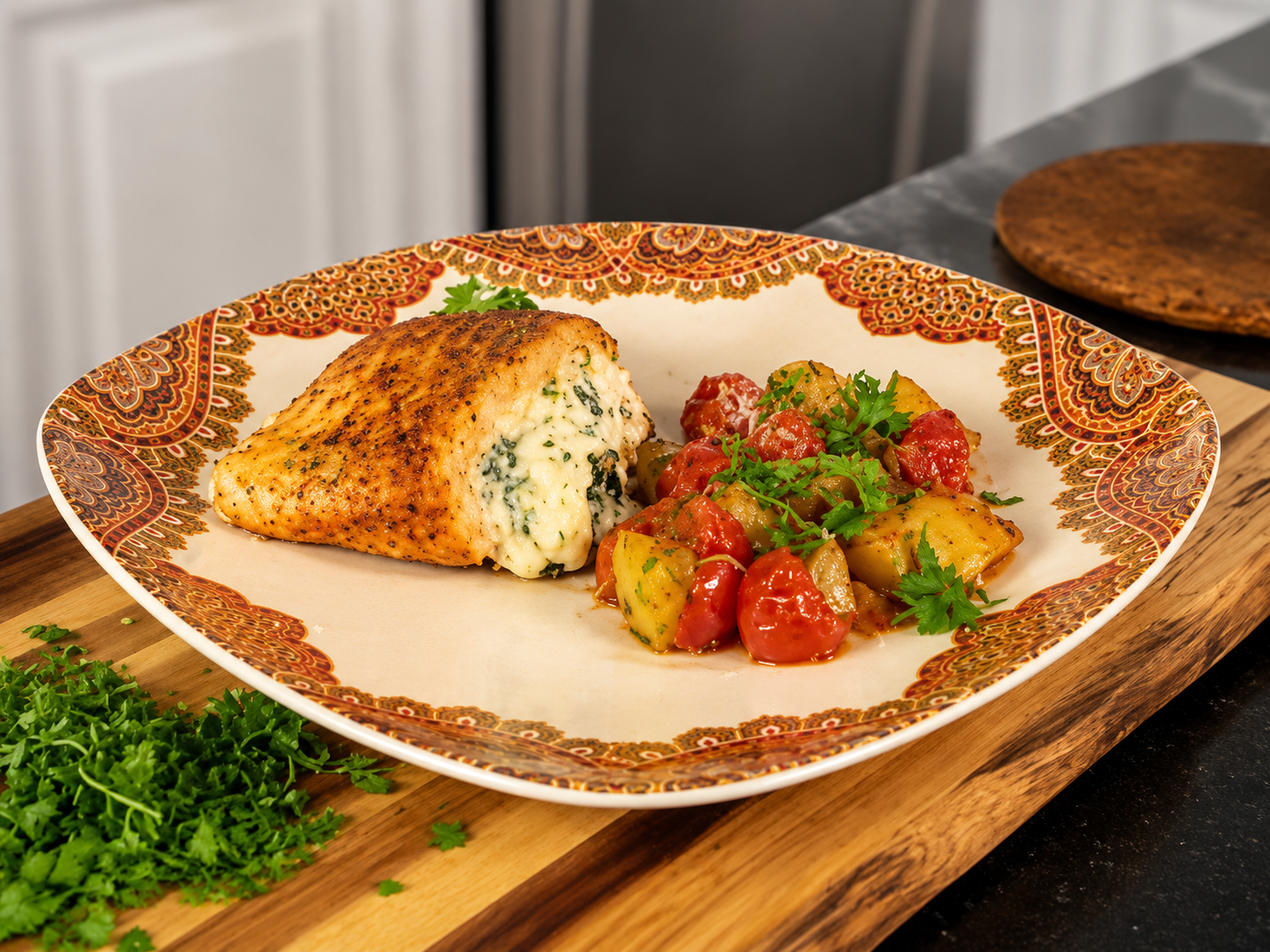 Spinach and Garlic Cream Cheese Stuffed Salmon