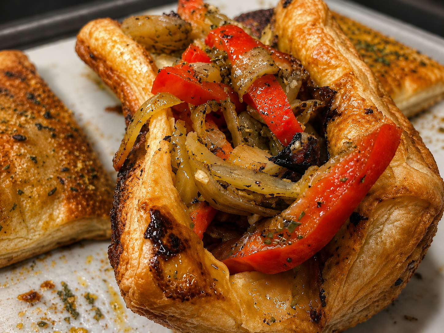 Puff Pastry Sausage & Peppers