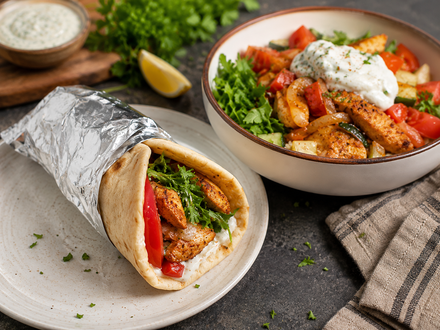 Weeknight Chicken Shawarma Two Ways