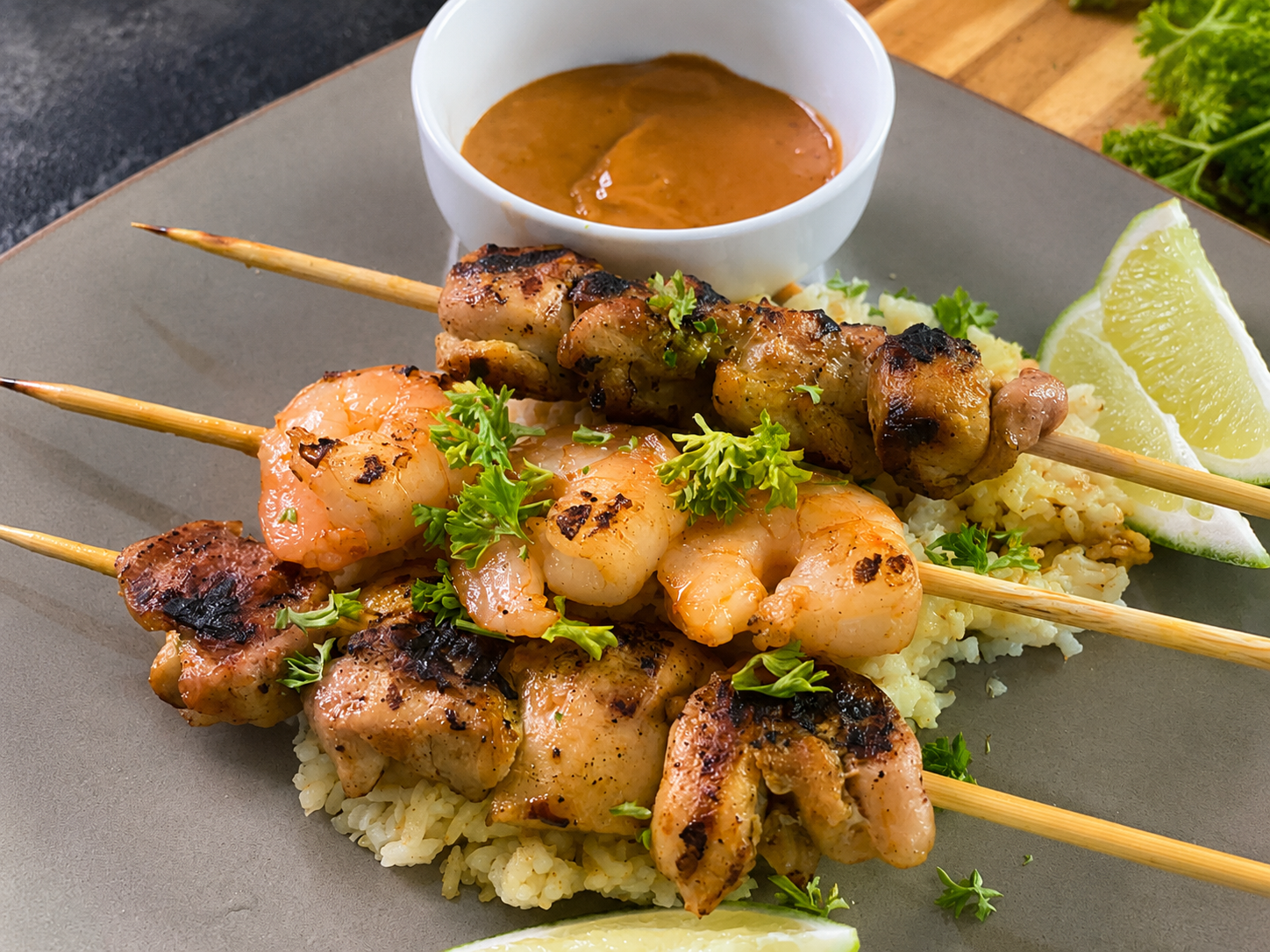 Thai Chicken & Shrimp Satay Platter