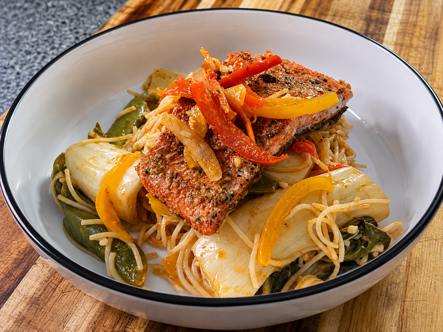 Thai Red Curry Salmon Rice Noodles